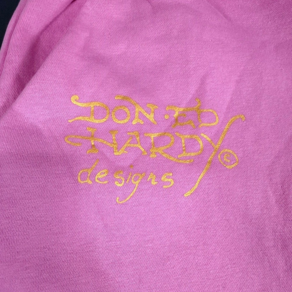 Y2K Ed Hardy Wide-Leg Sweatpants EHW8200-24 Bubble Gum Pink XL Extra Large - Picture 7 of 11